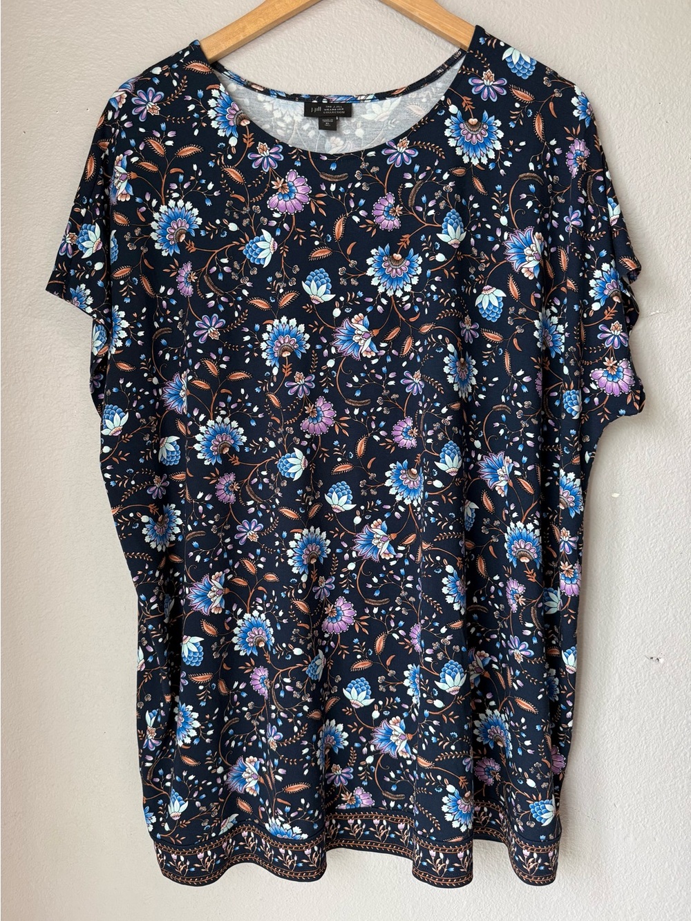 J. Jill The J. Jill Wearever Collection Women's Floral Short-Sleeve Top Size XLT